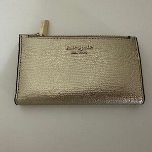 EXCELLENT! Kate Spade Pebbled Gold Wallet Small Medium
